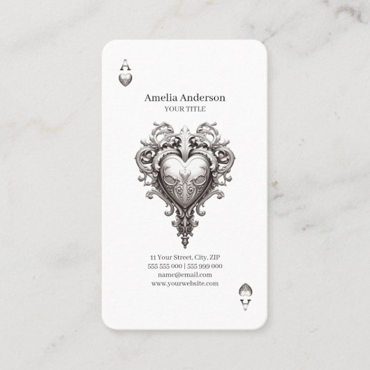 エースオブハートシルバーバロック 名刺 (正面)