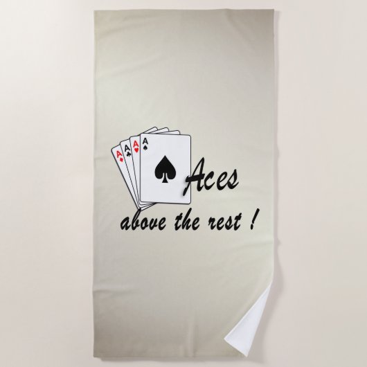 エースオーバーザレストアンティーク金ゴールド ビーチタオル (正面)