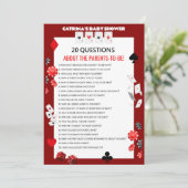 エースカジノベイビーシャワー - 編集可能な名前、5x7 招待状 (スタンド正面)