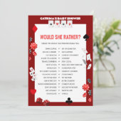 エースカジノベイビーシャワー - 編集可能な名前、5x7 招待状 (スタンド正面)