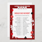 エースカジノベイビーシャワー - 編集可能な名前、5x7 招待状 (正面/裏面)