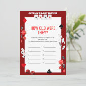 エースカジノベイビーシャワー - 編集可能な名前、5x7 招待状 (スタンド正面)