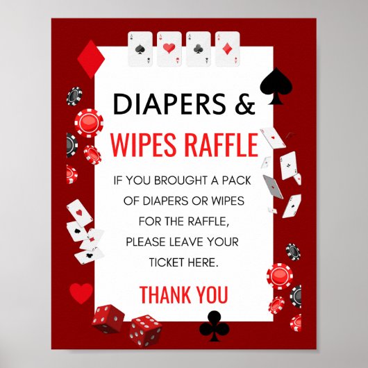 エースカジノベビーシャワーゲームサイン ポスター (正面)