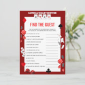 エースカジノベビーシャワー – 編集可能な名前、5 x 7 招待状 (スタンド正面)