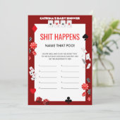 エースカジノベビーシャワー – 編集可能な名前、5 x 7 招待状 (スタンド正面)