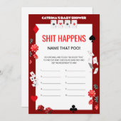 エースカジノベビーシャワー – 編集可能な名前、5 x 7 招待状 (正面/裏面)