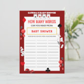 エースカジノベビーシャワー – 編集可能な名前、5 x 7 招待状 (スタンド正面)