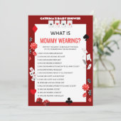 エースカジノベビーシャワー – 編集可能な名前、5 x 7 招待状 (スタンド正面)