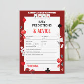 エースカジノベビーシャワー – 編集可能な名前、5 x 7 招待状 (スタンド正面)