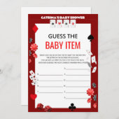 エースカジノベビーシャワー – 編集可能な名前、5 x 7 招待状 (正面/裏面)