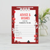 エースカジノベビーシャワー – 編集可能な名前、5 x 7 招待状 (スタンド正面)