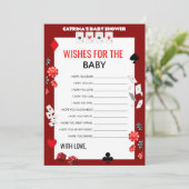 エースカジノベビーシャワー – 編集可能な名前、5 x 7 招待状 (スタンド正面)