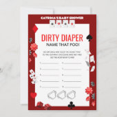 エースカジノベビーシャワー – 編集可能な名前、5 x 7 招待状 (正面)