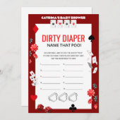 エースカジノベビーシャワー – 編集可能な名前、5 x 7 招待状 (正面/裏面)