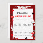 エースカジノベビーシャワー – 編集可能な名前、5 x 7 招待状 (正面/裏面)