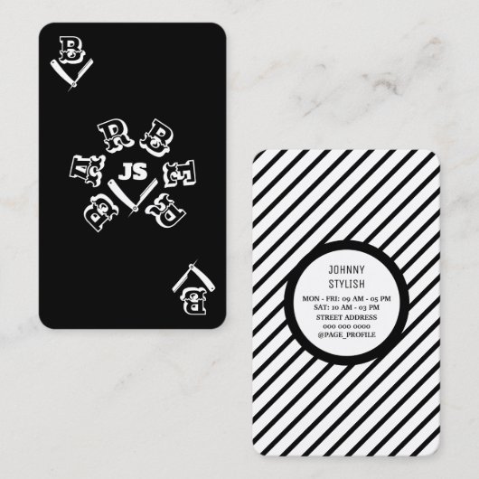 エースカード理容師スタイルの反対 名刺 (正面/裏面)