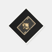 エーススペードスカルカードトランプのポーカーカジノプレイヤーガンブリン スタンダードカクテルナプキン (角)