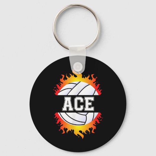 エースネームバレーボール選手ボーイズボール&ネットスポーツ キーホルダー (正面)