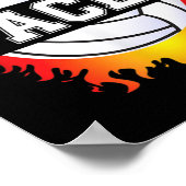 エースネームバレーボール選手ボーイズボール&ネットスポーツ ポスター (角)