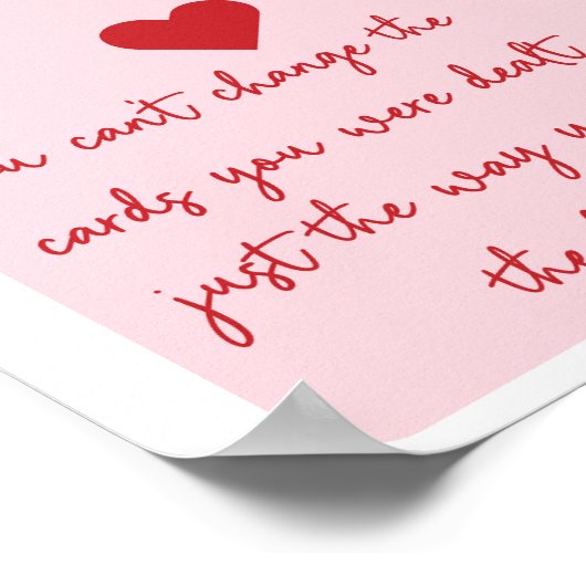 エースハートトランプのポーカーピンクエステティック引用文ポスター ポスター (角)