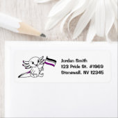 エース無性プライド国旗LGBTQ+付きカワイアキソロトル ラベル (インサイチュ)