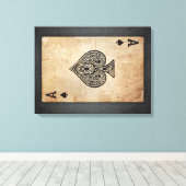 エース・オブ・スペード装飾用クッション キャンバスプリント (インサイチュ (ウッドフロア))