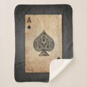 エース・オブ・スペード装飾用クッション シェルパブランケット (正面)
