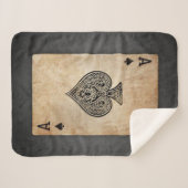 エース・オブ・スペード装飾用クッション シェルパブランケット (正面(横))