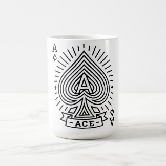 エース・オブ・スペード — モノライン・サンバースト・エンブレム コーヒーマグカップ