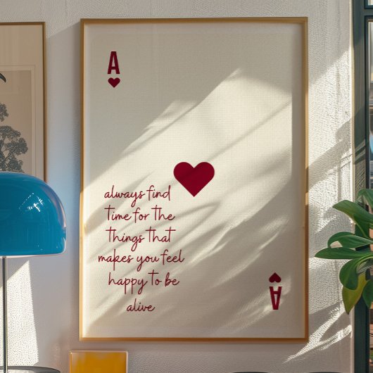 エース・オブ・ハート肯定ミニマリスト・ラブポスター ポスター