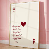 エース・オブ・ハート肯定ミニマリスト・ラブポスター ポスター