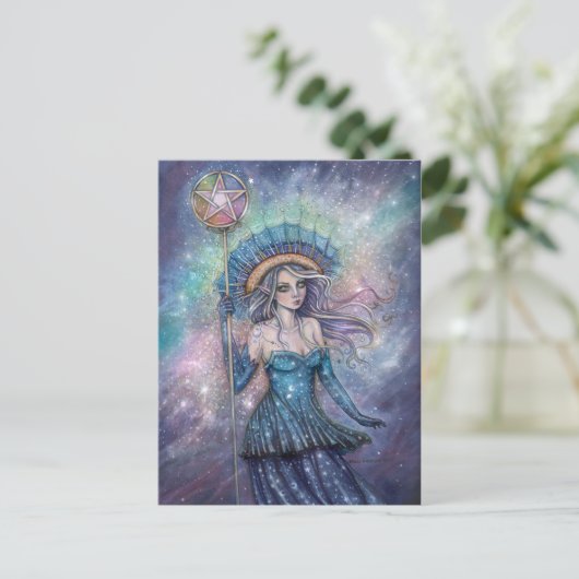 エース・オブ・星形五角形タロットアートバイモリー・ハリソン ポストカード (スタンド正面)