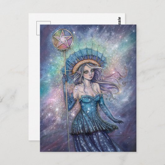 エース・オブ・星形五角形タロットアートバイモリー・ハリソン ポストカード (正面/裏面)