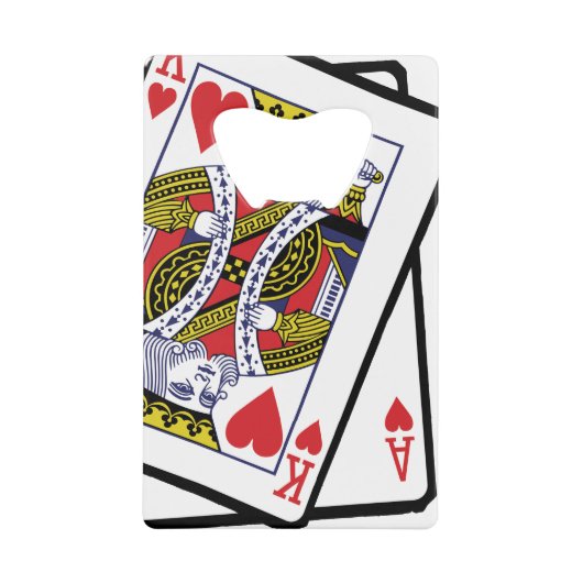 エース&キング・オブ・ハート21日 クレジットカード栓抜き (正面)