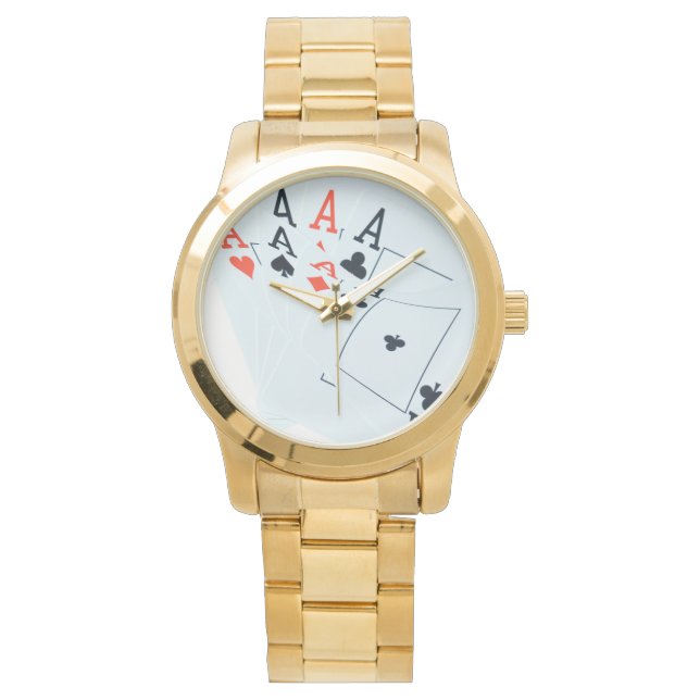 エース・クアドポーカーカード、 腕時計 (正面)