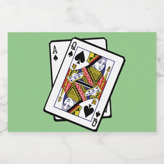 エース&クイーンスペード2002年生まれ21歳誕生日 スパークリングワインラベル (シングルラベル)