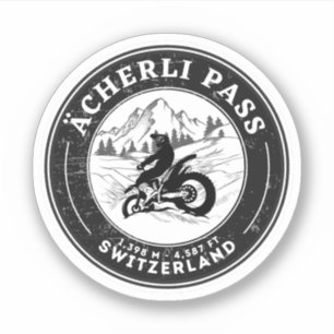 エーチェリーパススイスアルプスのモーターサイクルツアー シール