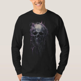 エーテリアル スカル アブストラクト グランジ ダーク ロングスリーブ Tシャツ