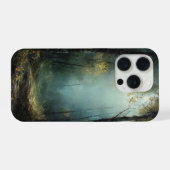 エーテリアル・ディセント: 太陽の光に照らされた黄金の霧 iPhoneケース (裏面横)