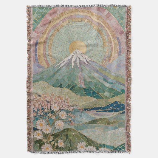 エーテリアル・ブルーム: 春の淡いモザイク火山 スローブランケット (正面縦)