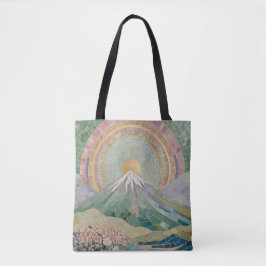 エーテリアル・ブルーム: 春の淡いモザイク火山 トートバッグ