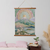 エーテリアル・ブルーム: 春の淡いモザイク火山 吊り下げ型タペストリー (寝室)