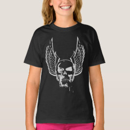 エーテルな翼を持つドクロ Tシャツ