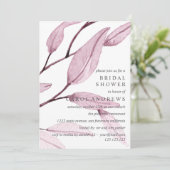 エーテルのピンク |リーフィブライダルシャワー結婚ズ 招待状 (スタンド正面)