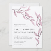 エーテルのピンク |垂直植物学葉結婚のs 招待状 (正面)