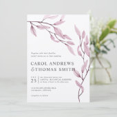 エーテルのピンク |垂直植物学葉結婚のs 招待状 (スタンド正面)