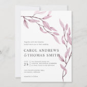 エーテルのピンク |垂直植物学葉結婚のs 招待状 (正面)
