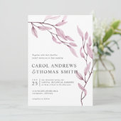 エーテルのピンク |垂直植物学葉結婚のs 招待状 (スタンド正面)