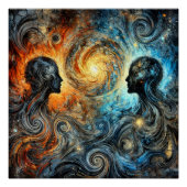 エーテルの渦巻きとシルエット ポスター (正面)