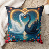 エーテルの白鳥がハートを形成 クッション (ブランケット)